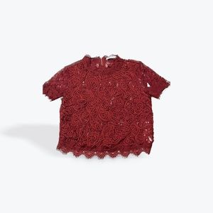 Zara red lace top